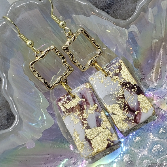 Rectangle dangle earrings - Picture 3 of 5